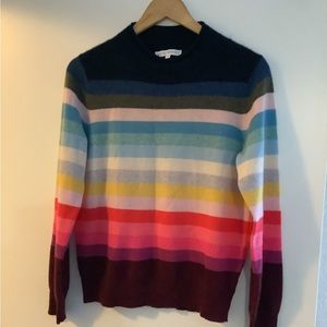 WHITE + WARREN Rainbow Cashmere Sweater NWOT